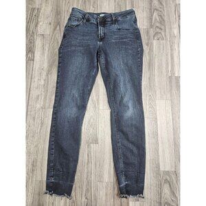 (3/$35) Old Navy Rockstar Jeans Womens 4 Blue Skinny Ankle Distressed Raw Hem